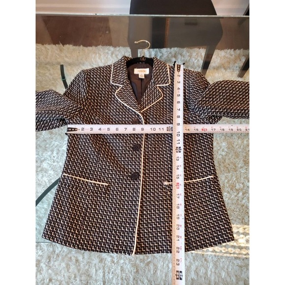 Talbots Women's Black White Single Breasted Three Button Blazer Jacket Petites 2 - Picture 11 of 13